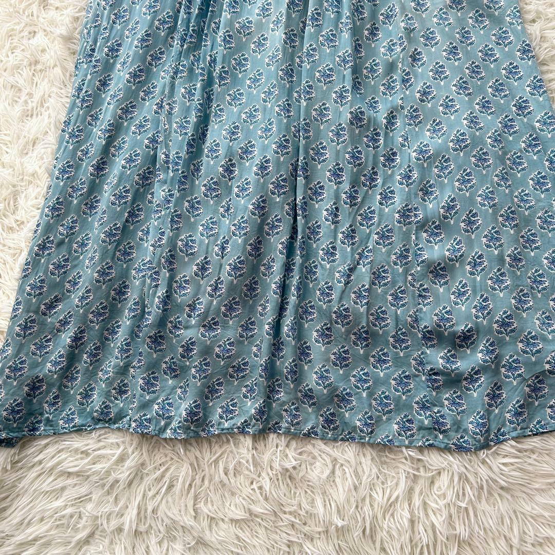 美品✨ ヌキテパ 2024年 モダールサテンフラワーツリープリント ヨークドレス