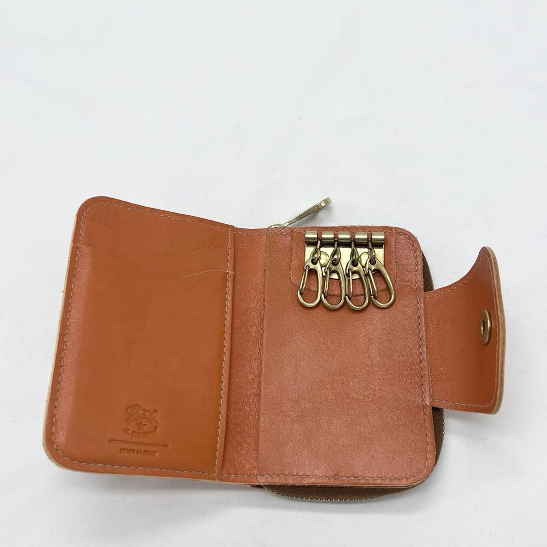 《新品未使用》イルビゾンテ キーケースウォレット☆ヤキヌメ（キャラメルブラウン）