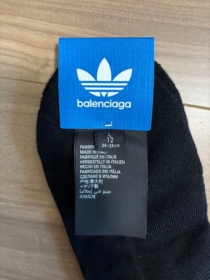 【新品】Balenciaga adidasコラボ ソックス ブラック Lサイズ