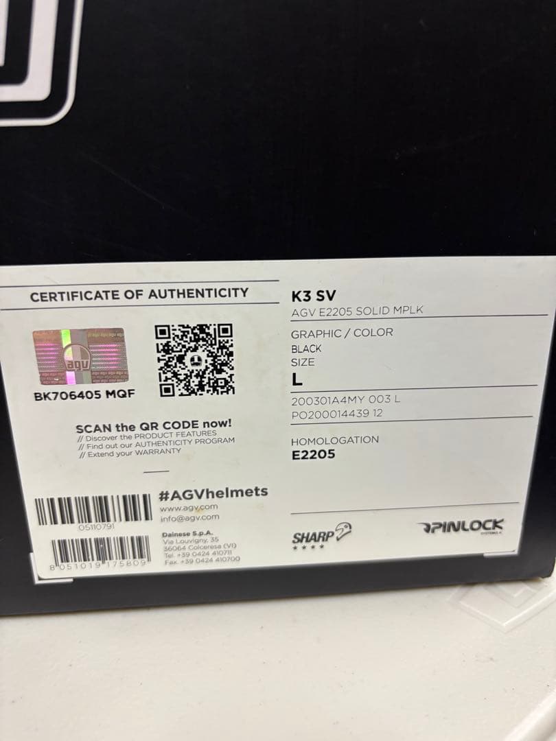 AGV フルフェイスヘルメット k3 ブラック