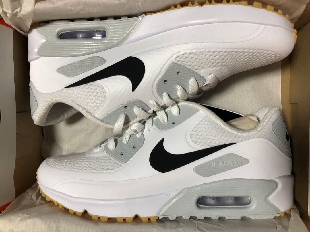新品 27cm ナイキ エアマックス 90 G ゴルフシューズ 白 黒タグ