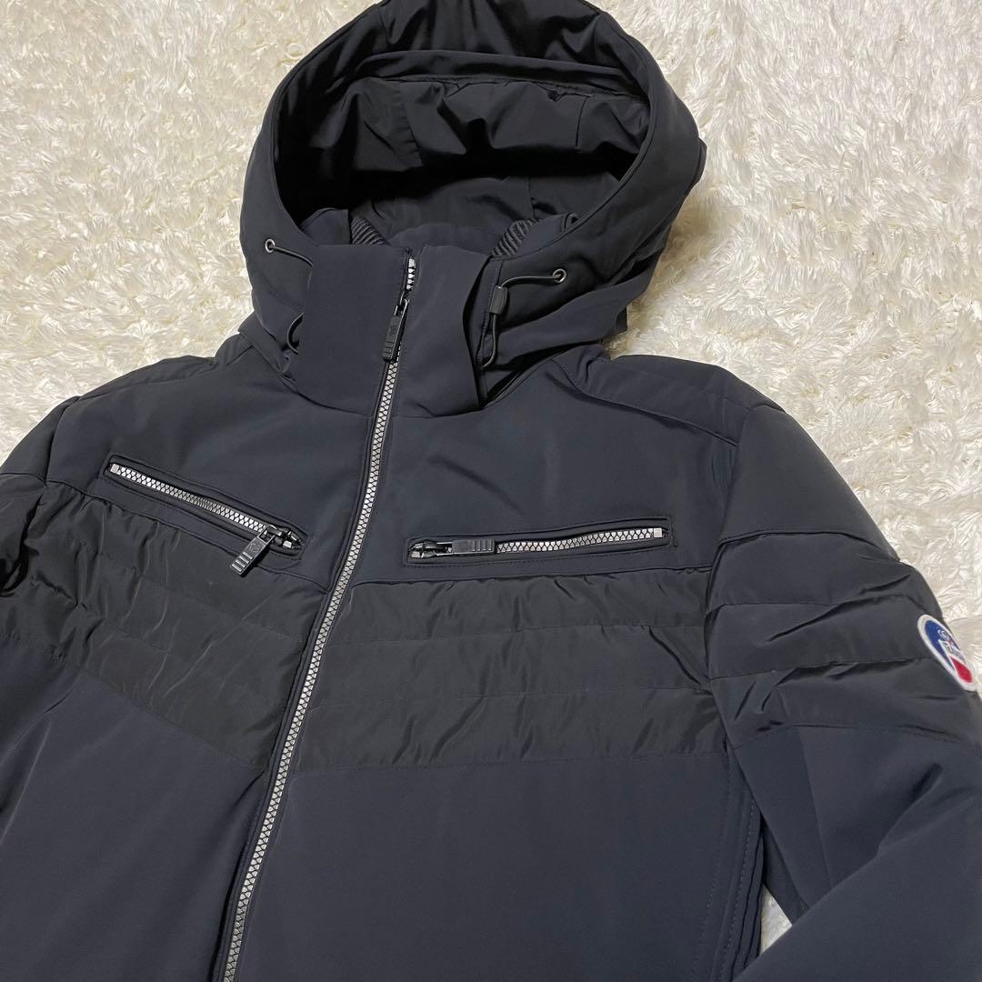 【美品】fusalp フード付き　ダウン　 ブラック　コート　防水コート　極暖