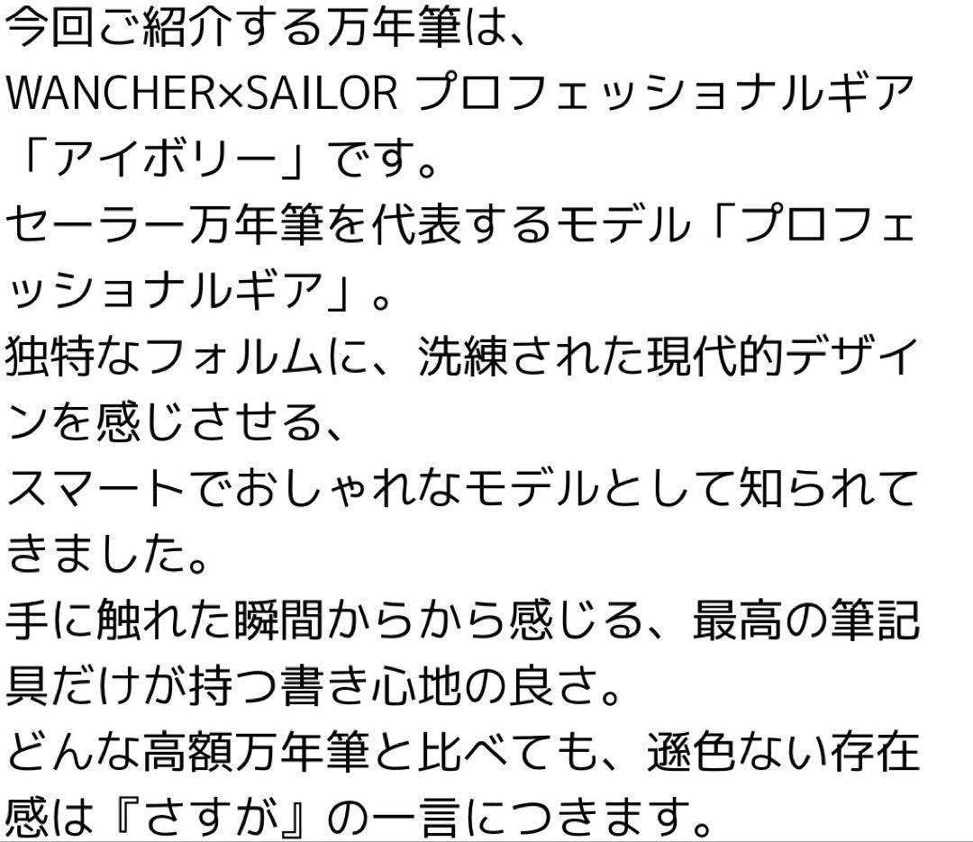 【新品】ワンチャー × セーラー 「プロフェッショナルギア21金」限定万年筆