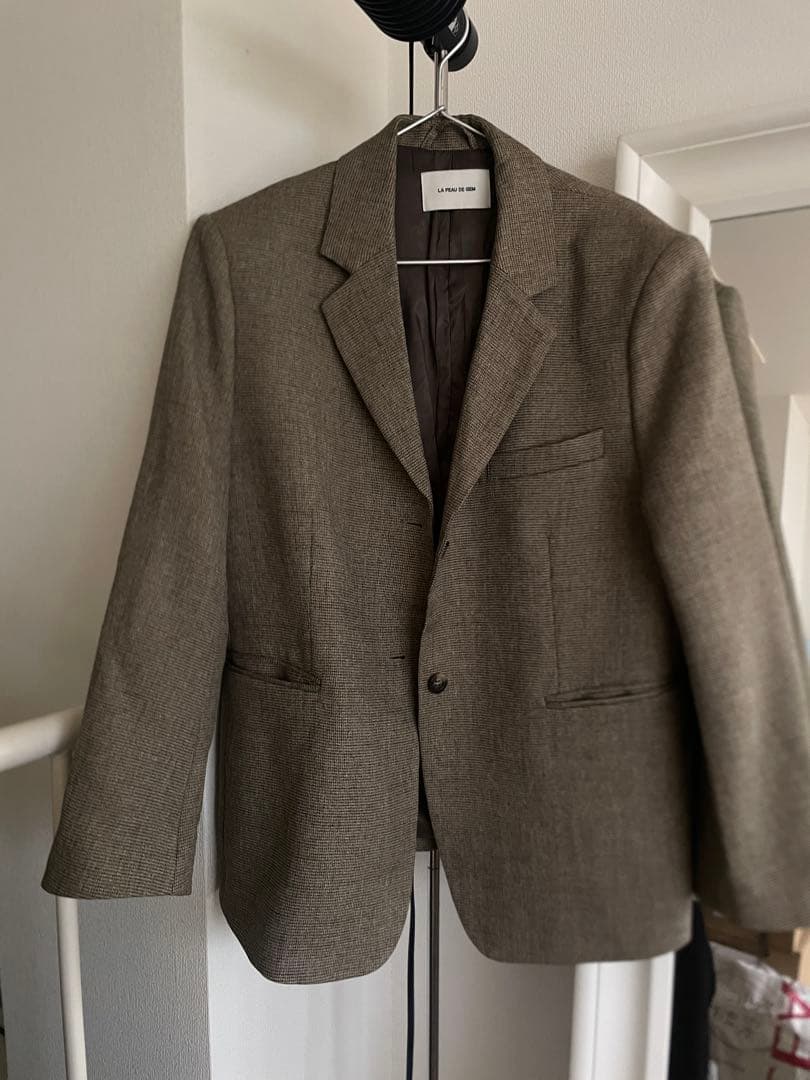 ジャケット・アウター LA PEAU DE GEM check jacket