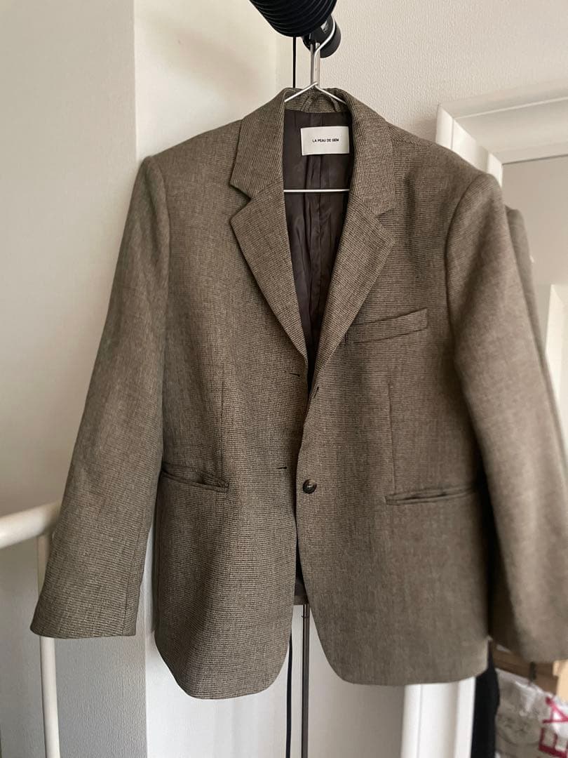 ジャケット・アウター LA PEAU DE GEM check jacket