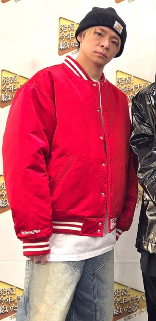 ジャケット・アウター Mitchell & Ness Satin Varsity Jacket XL