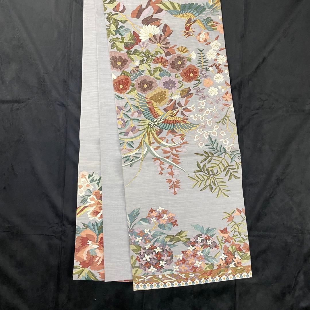 正絹　柳瀬聖仙　本瓜綴　明綴れ 花鳥紋 模様織出し　袋帯未使用美品　FF5-10