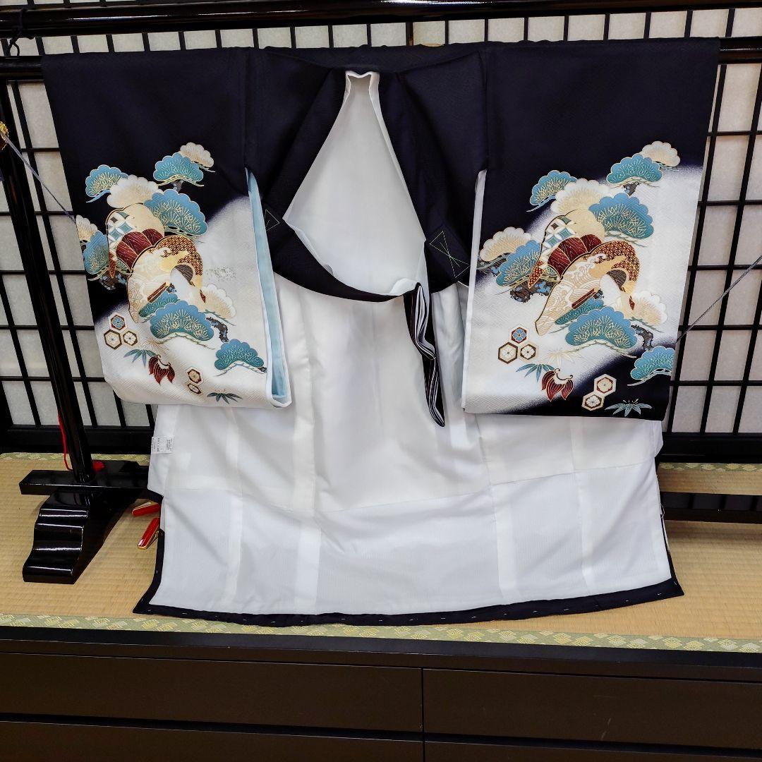 おしゃれで粋な男のお子さま宮参り山着物在庫処分013