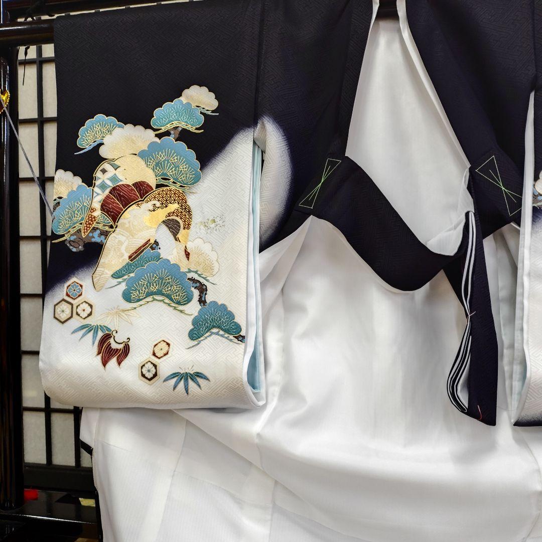 おしゃれで粋な男のお子さま宮参り山着物在庫処分013