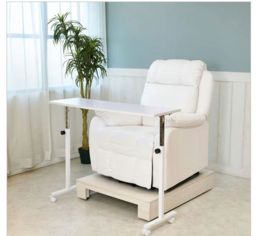 ソファ用ネイルテーブルワイドタイプ(昇降機能＆キャスター付き)