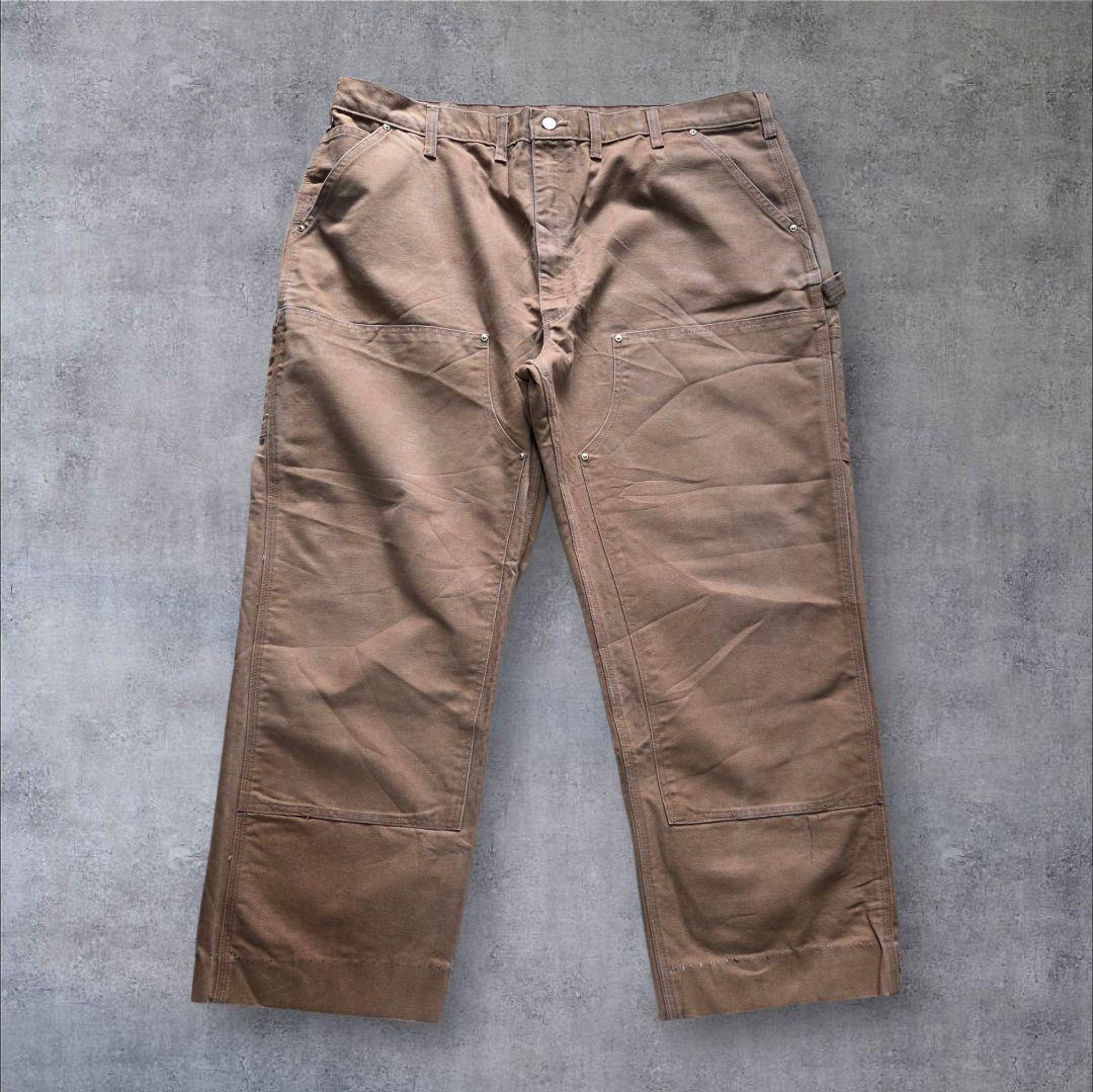 古着vintage Carhartt ダブルニー ダックパンツ ブラウン w44