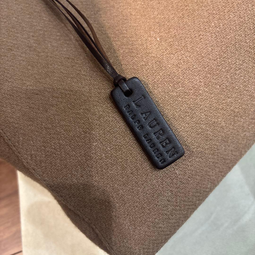 【美品】ラルフローレン ウールキャンパス×レザー トートバッグ A4◎ 保存袋付