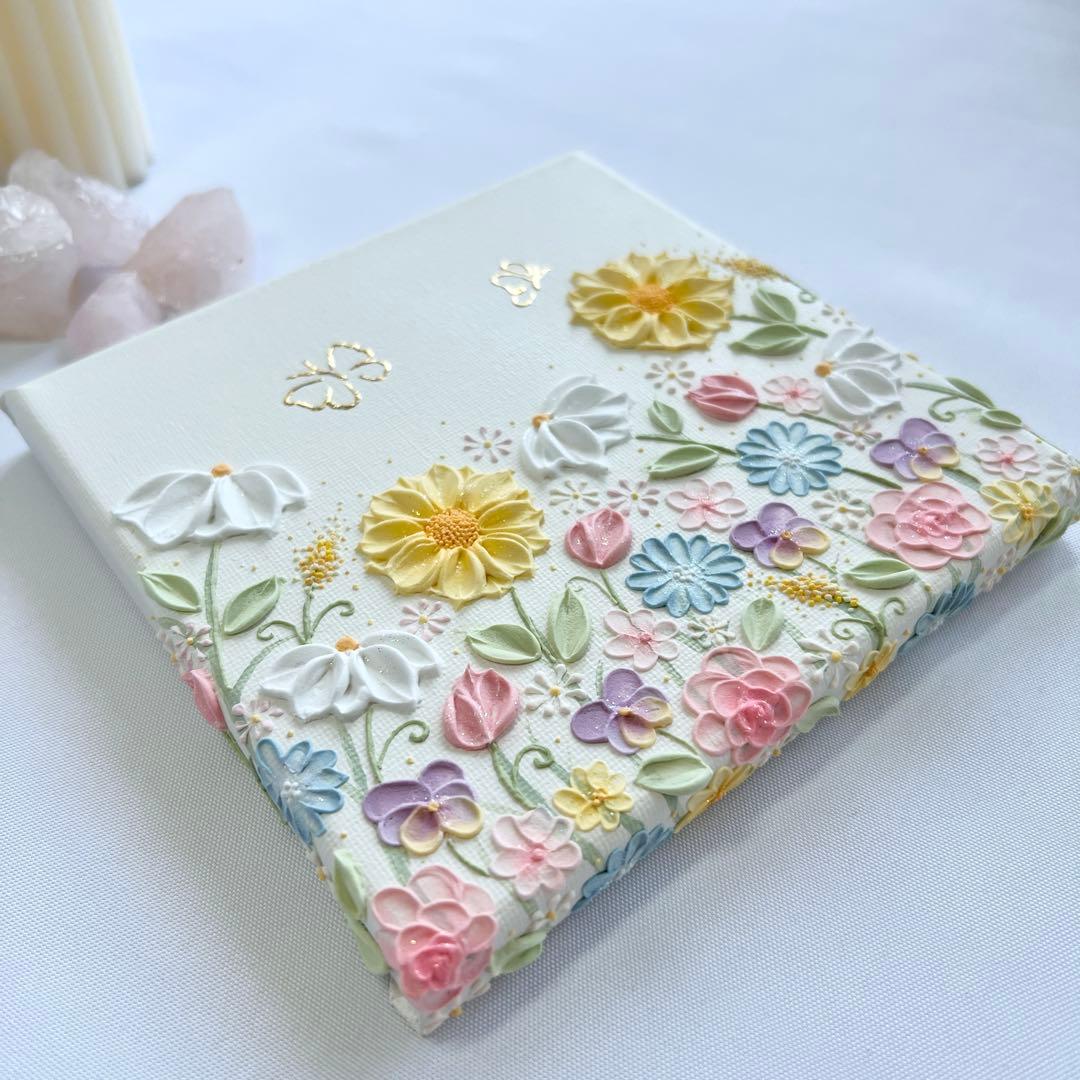 蝶　テクスチャーアート　バタフライ　絵画　インテリアアート　花　絵　癒し