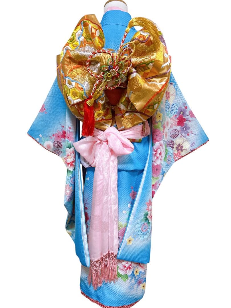 人気の水色×ゴールド♡七五三　7歳　女の子　セット　一式