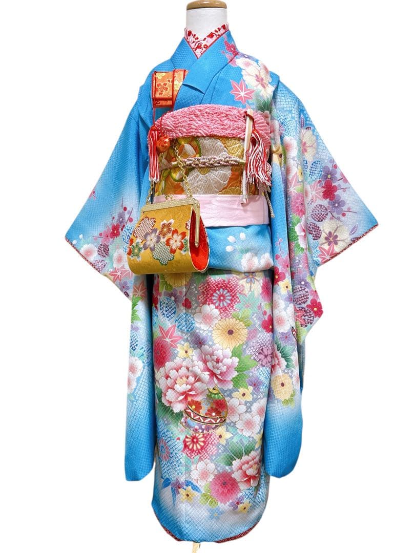 人気の水色×ゴールド♡七五三　7歳　女の子　セット　一式