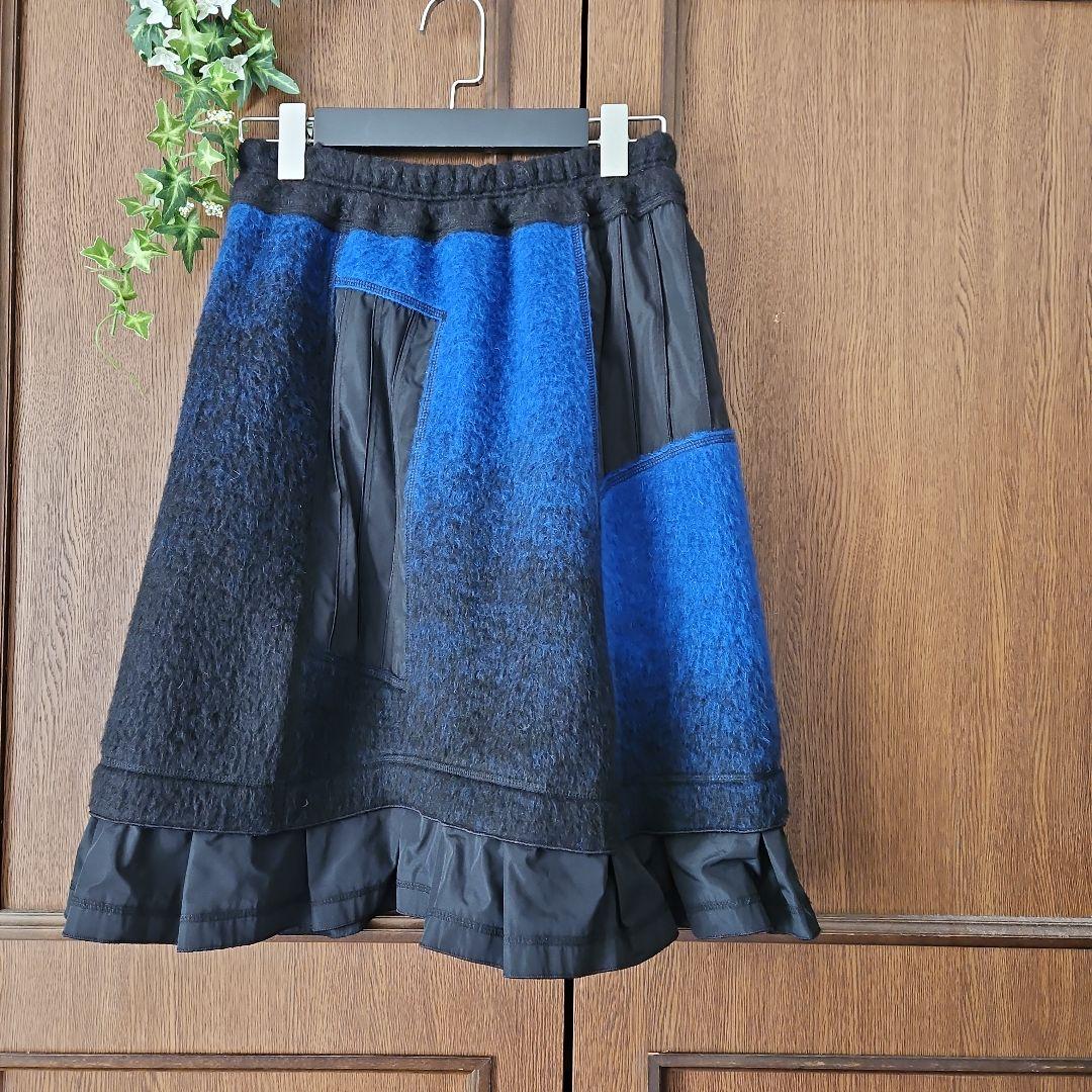 専用⭐ロイヤルブルーと黒のフード付きテーラードジャケット&スカートセット