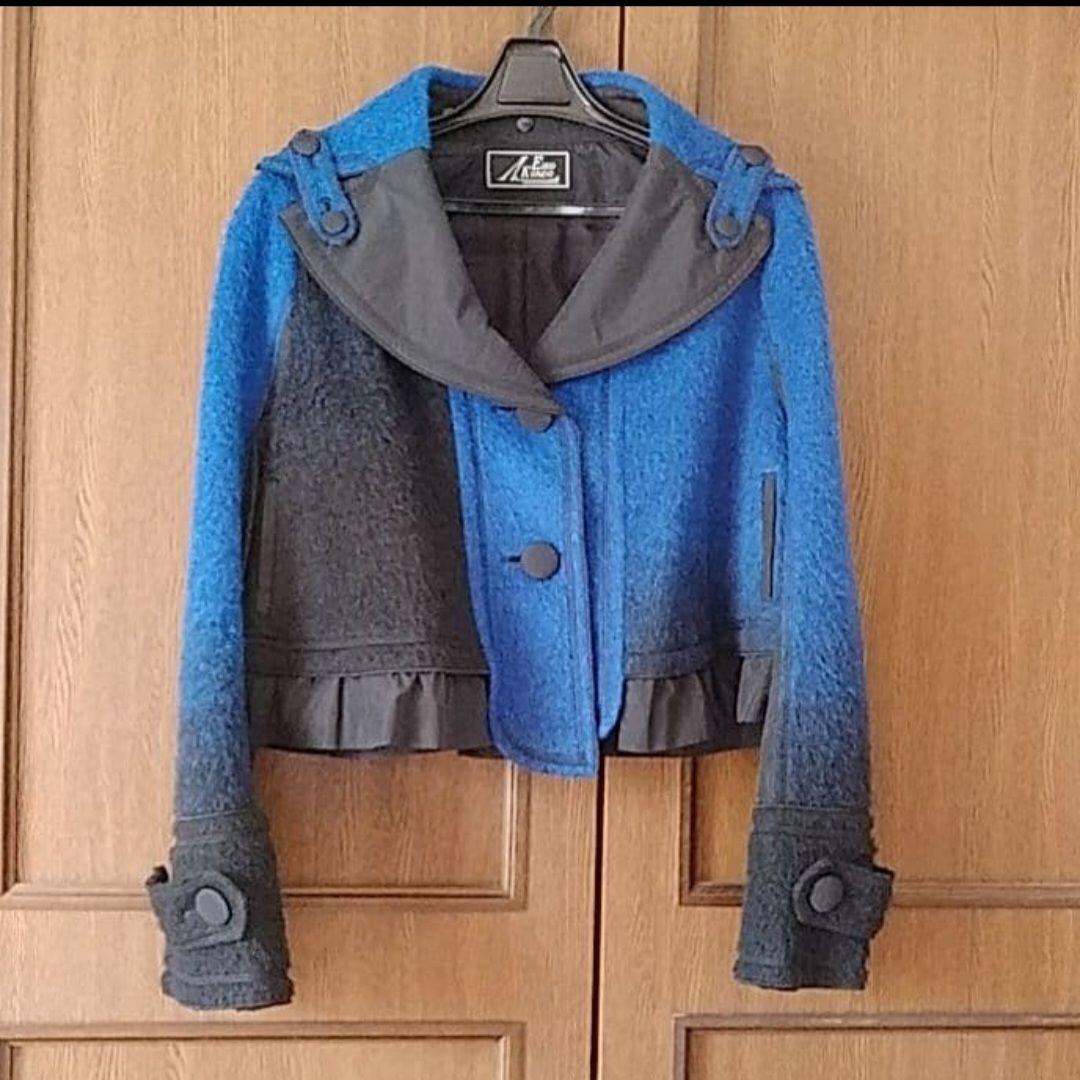 専用⭐ロイヤルブルーと黒のフード付きテーラードジャケット&スカートセット