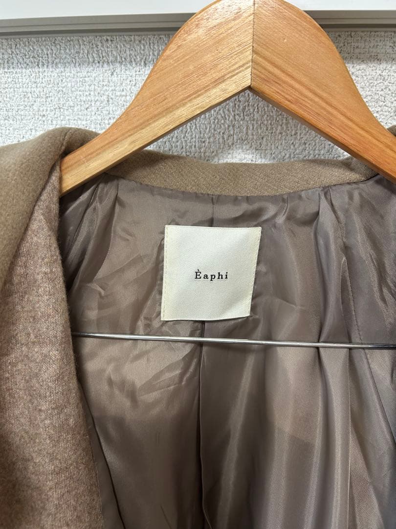 eaphi big collar middle coat ブラウン