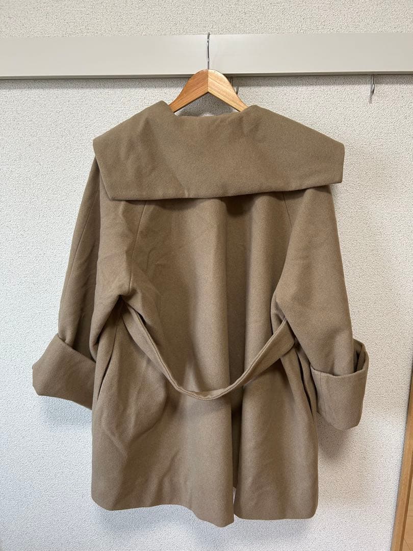 eaphi big collar middle coat ブラウン
