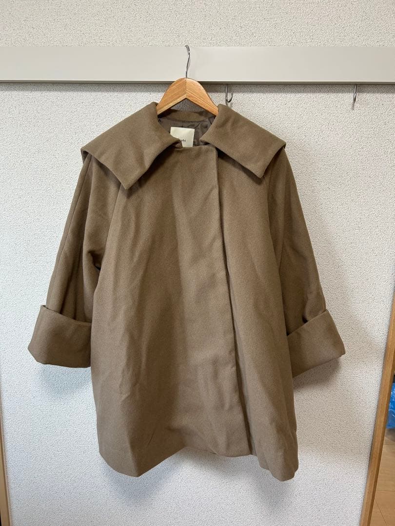 eaphi big collar middle coat ブラウン