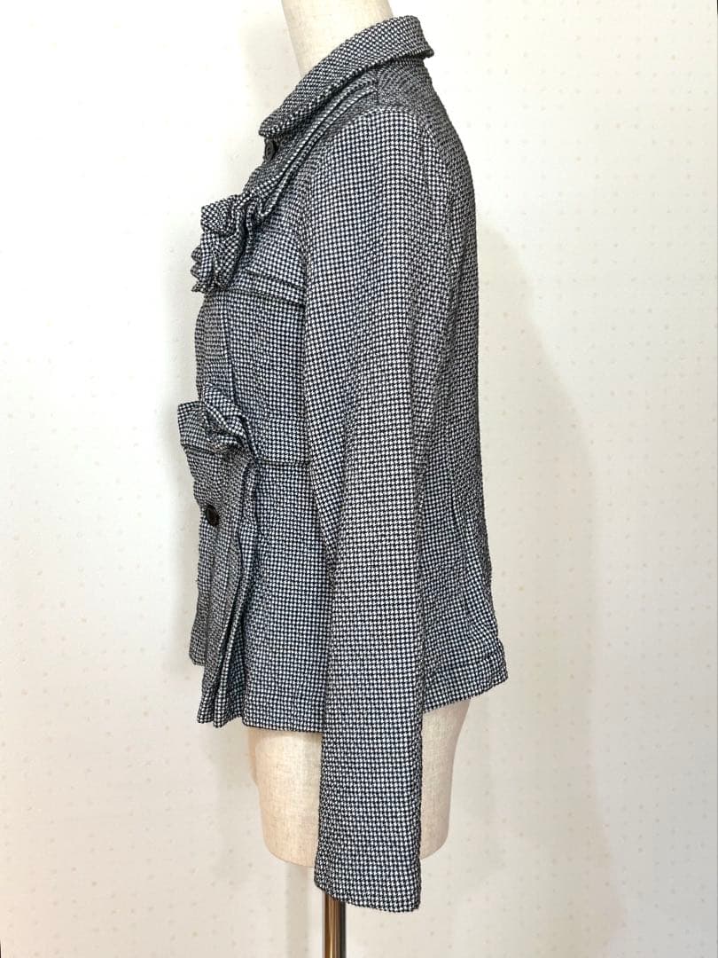 こ*ぎ様 コムデギャルソン コムコム 千鳥格子 丸襟 ジャケット サイズS AD