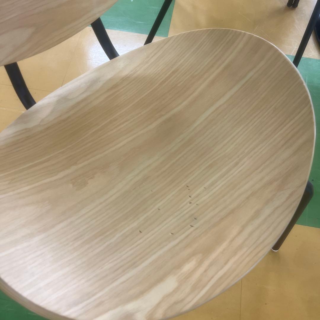 240 KANADEMONO オーバル型　ダイニングチェア 木目調　2脚セット