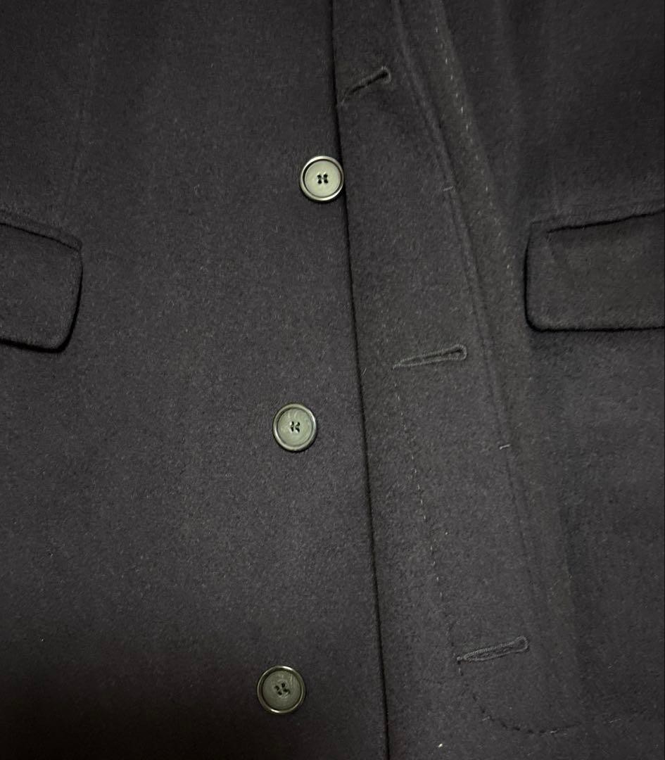 【極美品】BURBERRY カシミヤ　ロングコート 濃紺England製　XL
