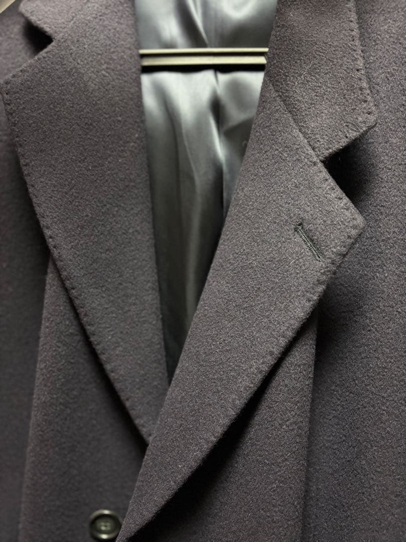 【極美品】BURBERRY カシミヤ　ロングコート 濃紺England製　XL