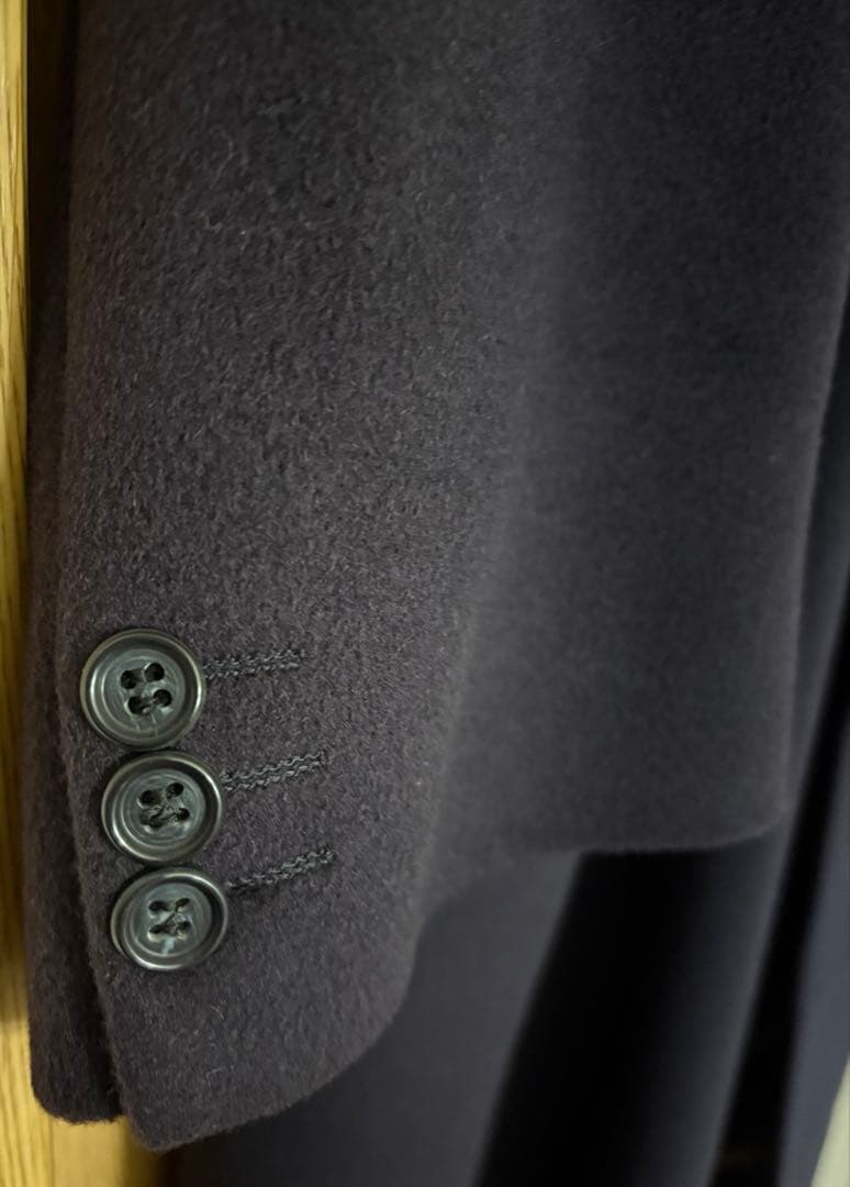 【極美品】BURBERRY カシミヤ　ロングコート 濃紺England製　XL