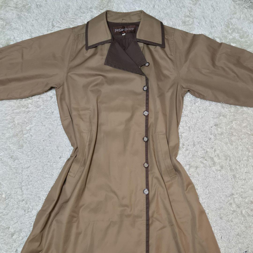 YVE SAINT LAURENT イヴ・サンローラン コート M 綿 ベージュ