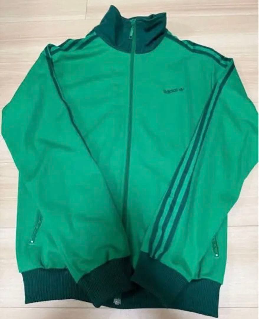 ⚠️adidas グリーン トラックジャケット　サイズL 美品