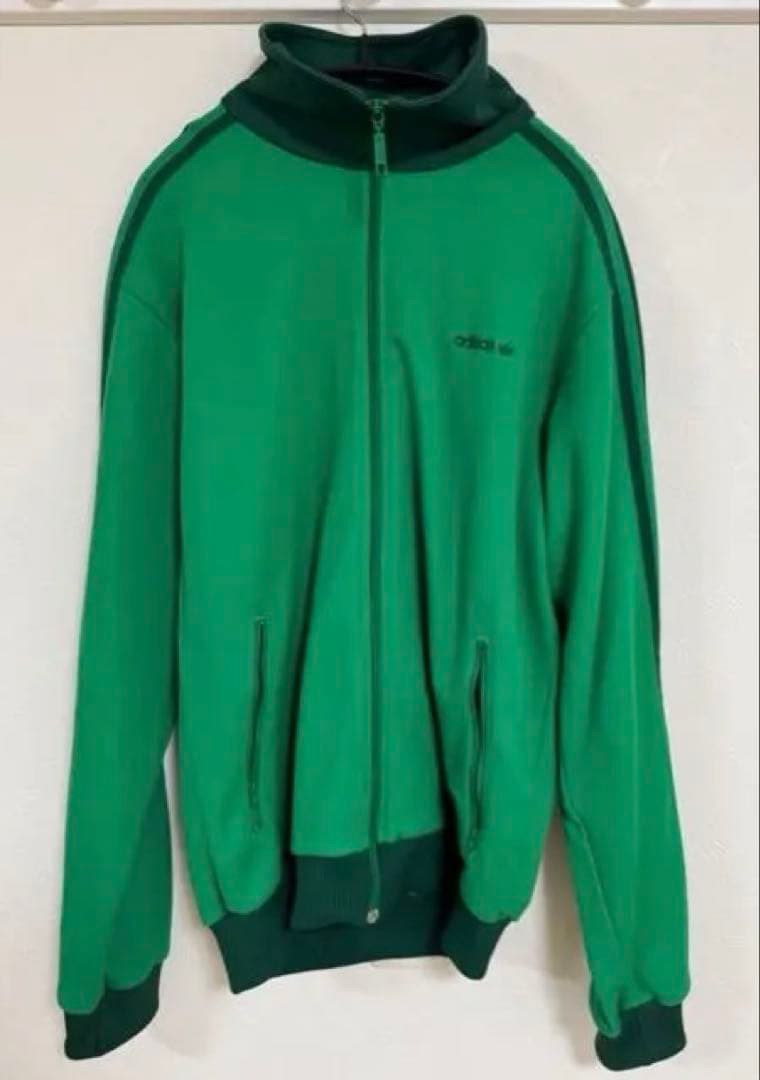 ⚠️adidas グリーン トラックジャケット　サイズL 美品