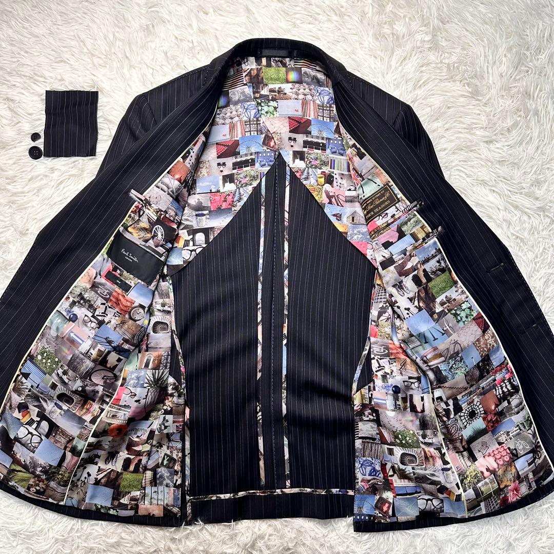 専用 未使用級 ポールスミス 風景柄×ロロピ 青ステッチ セットアップ 光沢 S