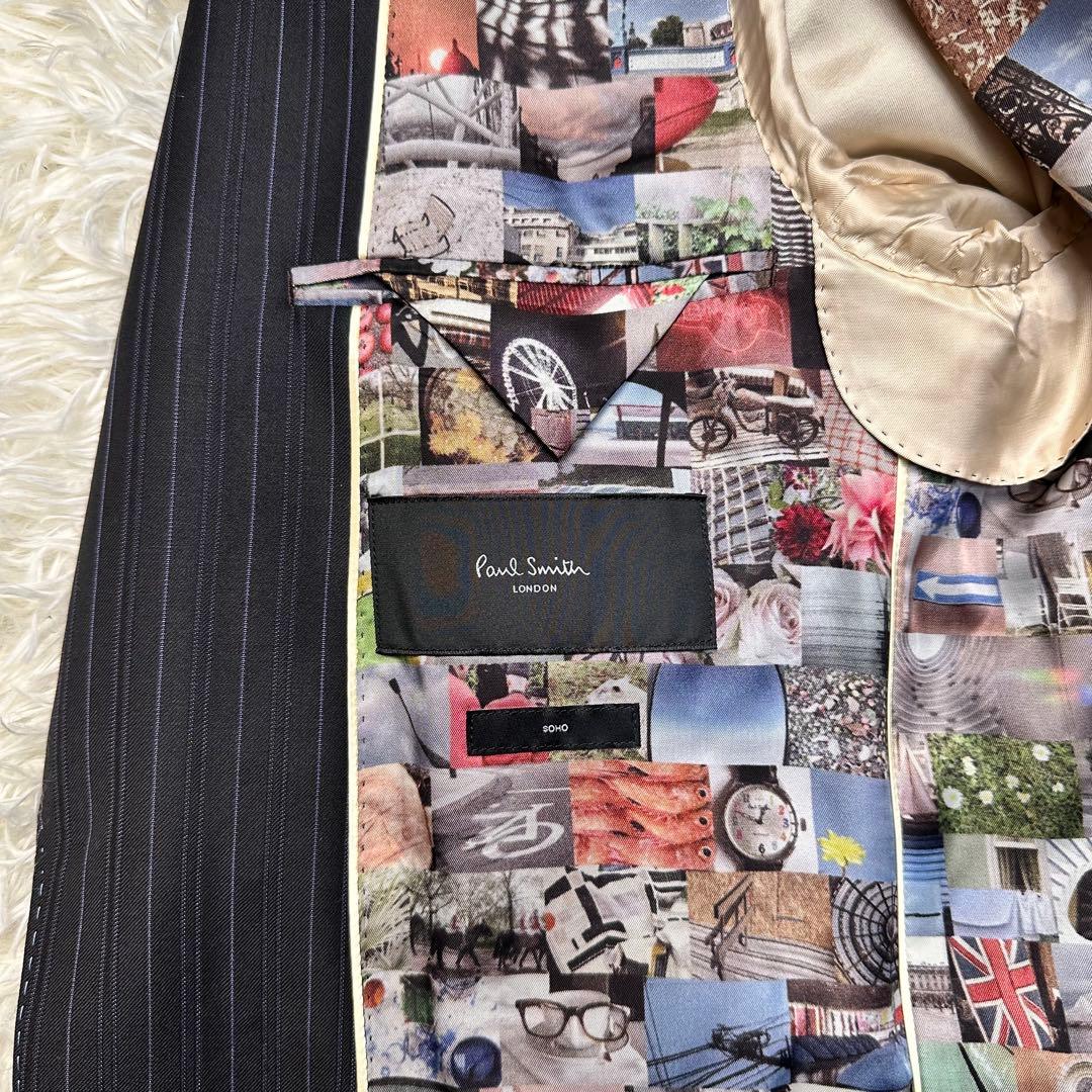 専用 未使用級 ポールスミス 風景柄×ロロピ 青ステッチ セットアップ 光沢 S
