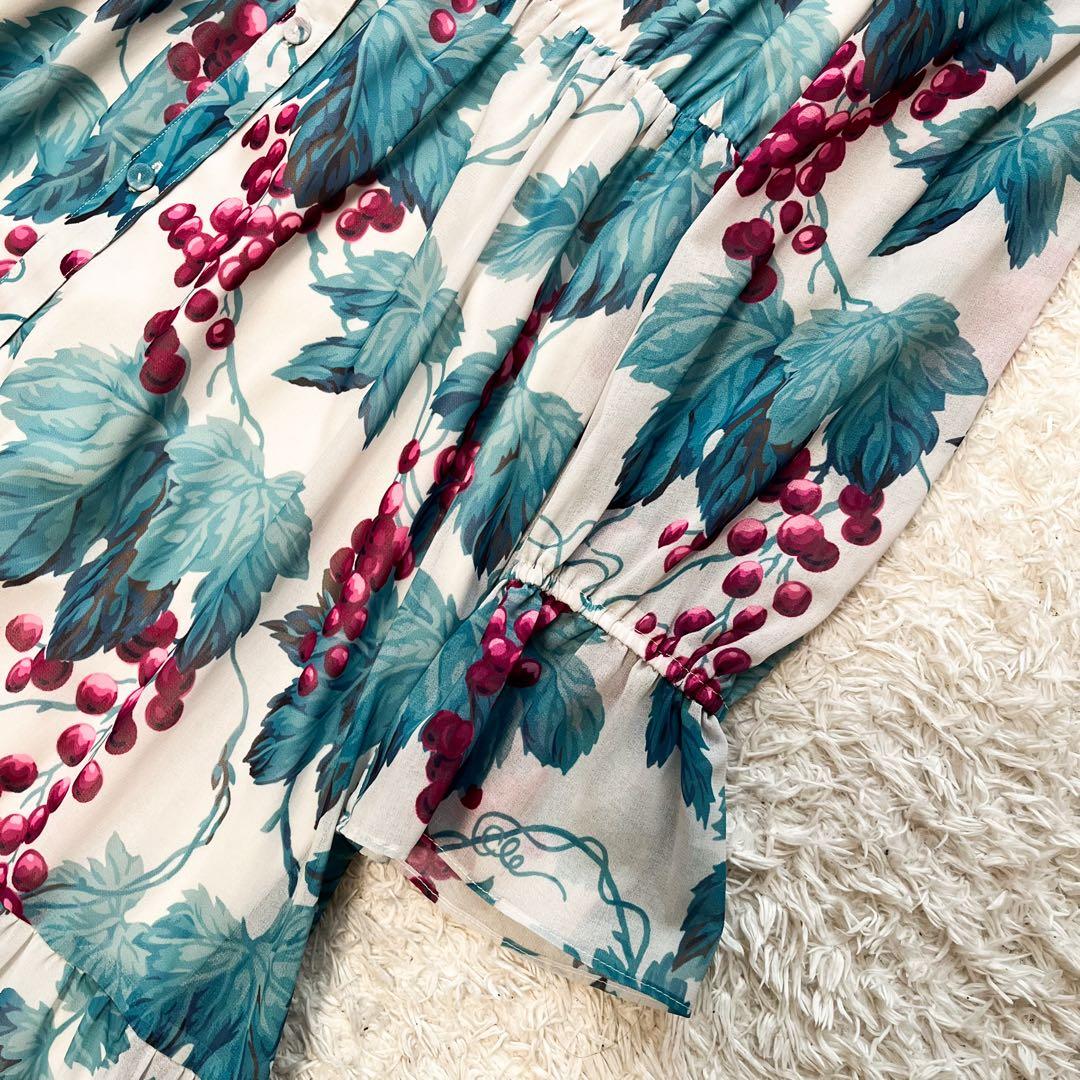 専用グレースコンチネンタル グレーププリントティアードワンピース ぶどう柄　38