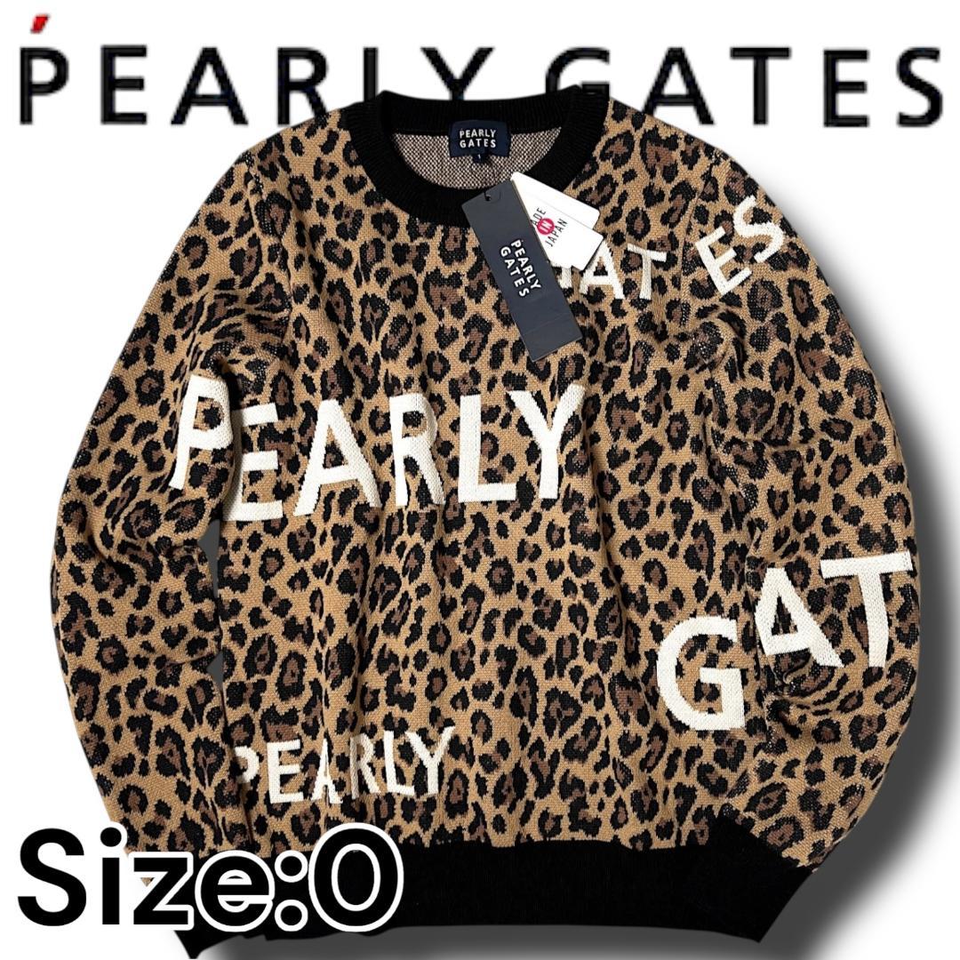 定価37,400 パーリーゲイツ レオパード ウール混ニットプルオーバー 日本製