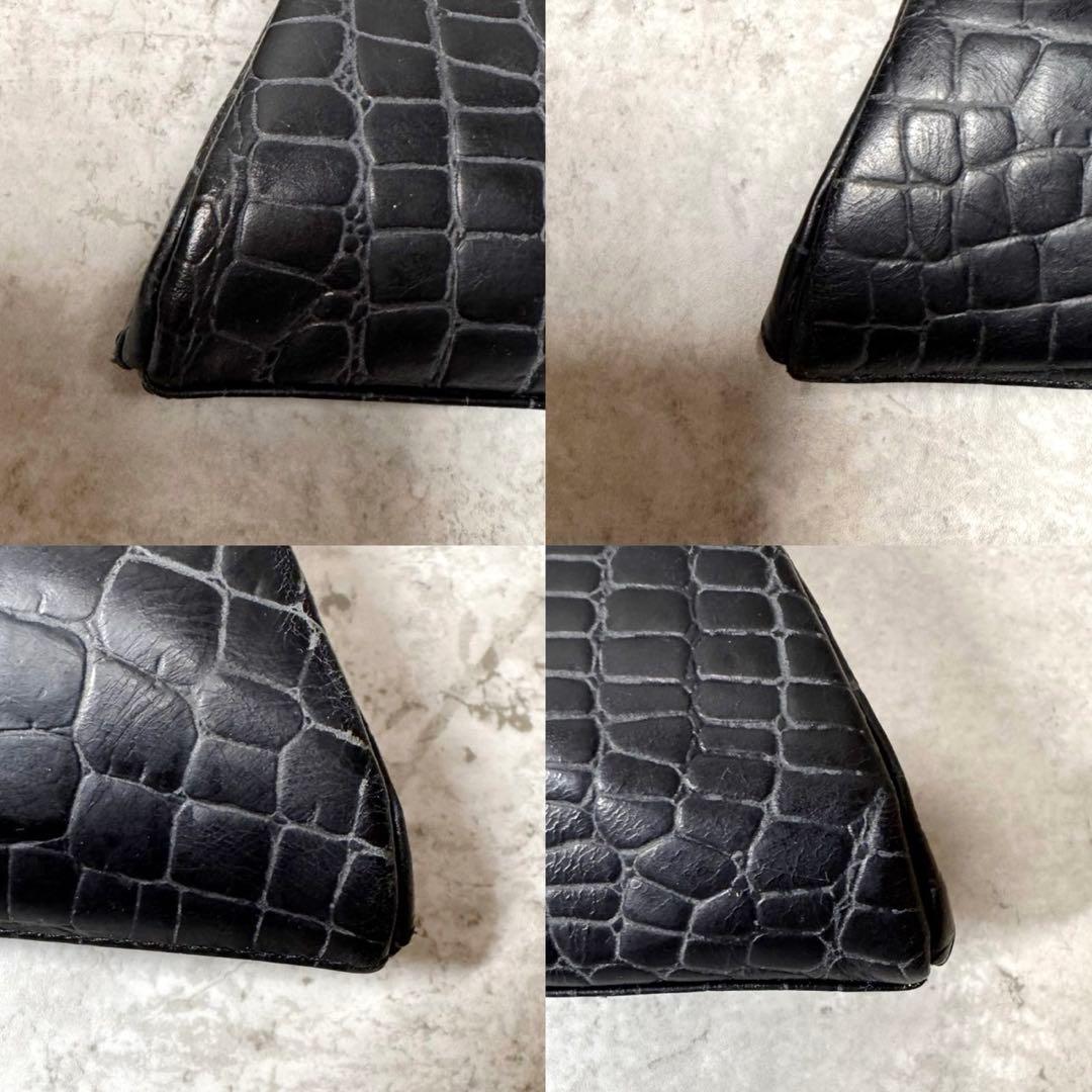 入手困難★コムデギャルソン カツユキヨシダ ショルダーバッグ がま口 クロコ 黒