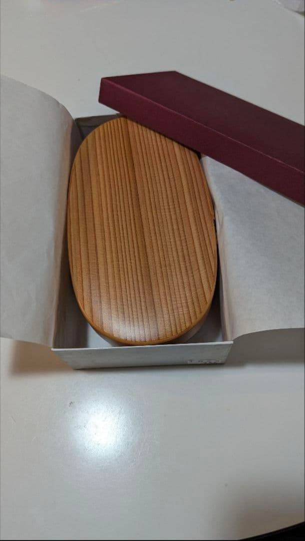 栗久/木製 大館曲げわっぱ 小判型弁当箱 スリム 伝統的工芸品 新品未使用