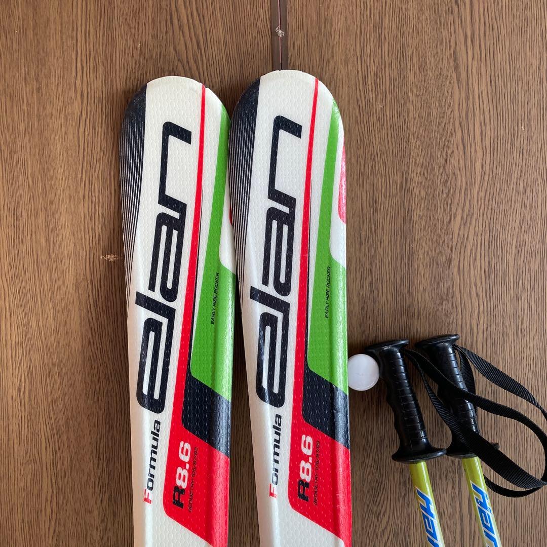 ELAN ジュニアスキー板 120センチ と 伸縮ストック