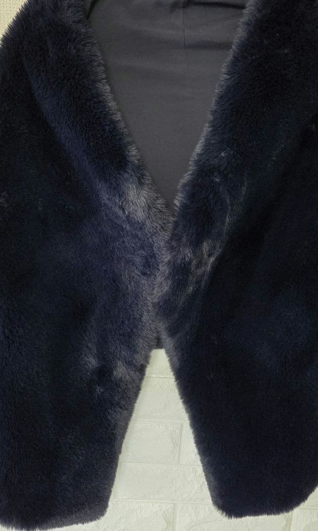 JENNE リッチボリュームファーケープ ネイビー