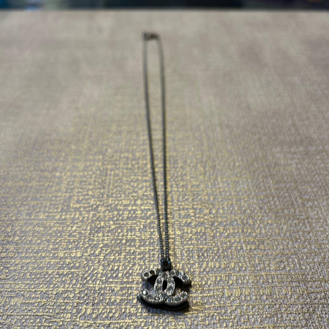 美品！CHANEL シルバー ダブルCロゴ ネックレス