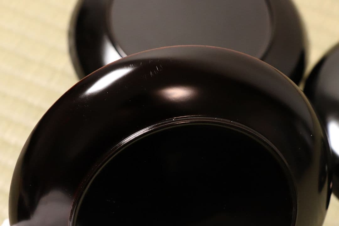 漆芸 時代 宝尽くし図 金蒔絵 黒塗 木皿 九客 天然木 明治大正 【CM59】