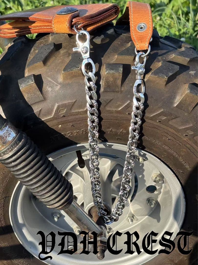 バイカー必須　ウォレット用プレーン　シルバーチェーン　QBKL17