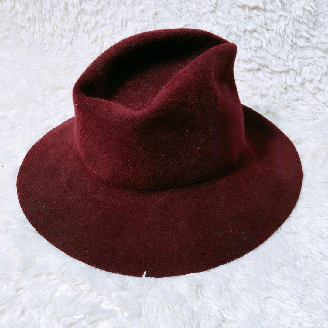 イサムカタヤマ バックラッシュ フェルトハット ボルドー サイズ2 帽子 中折れ