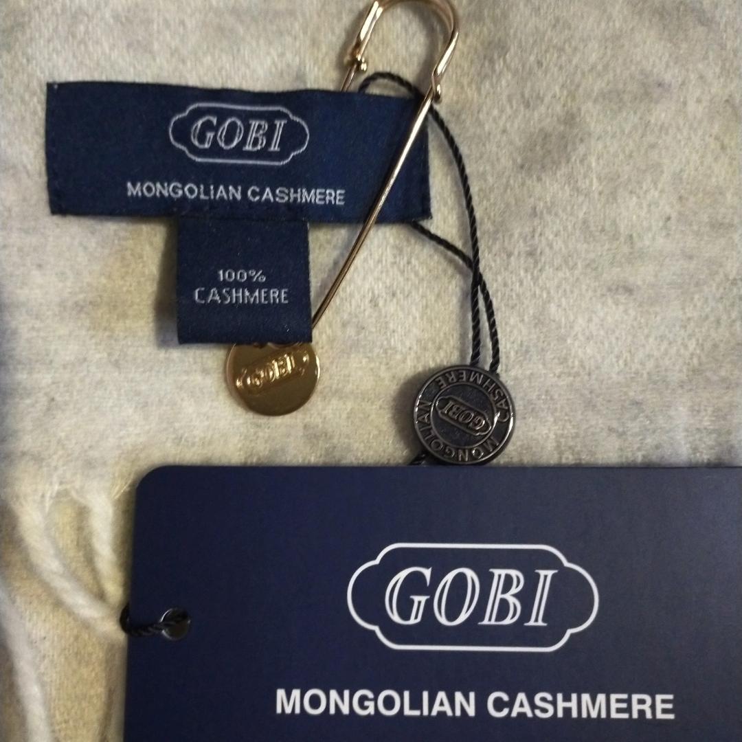 未使用　GOBI ゴビ　 雪の結晶　大判マフラー　カシミヤ100　水色