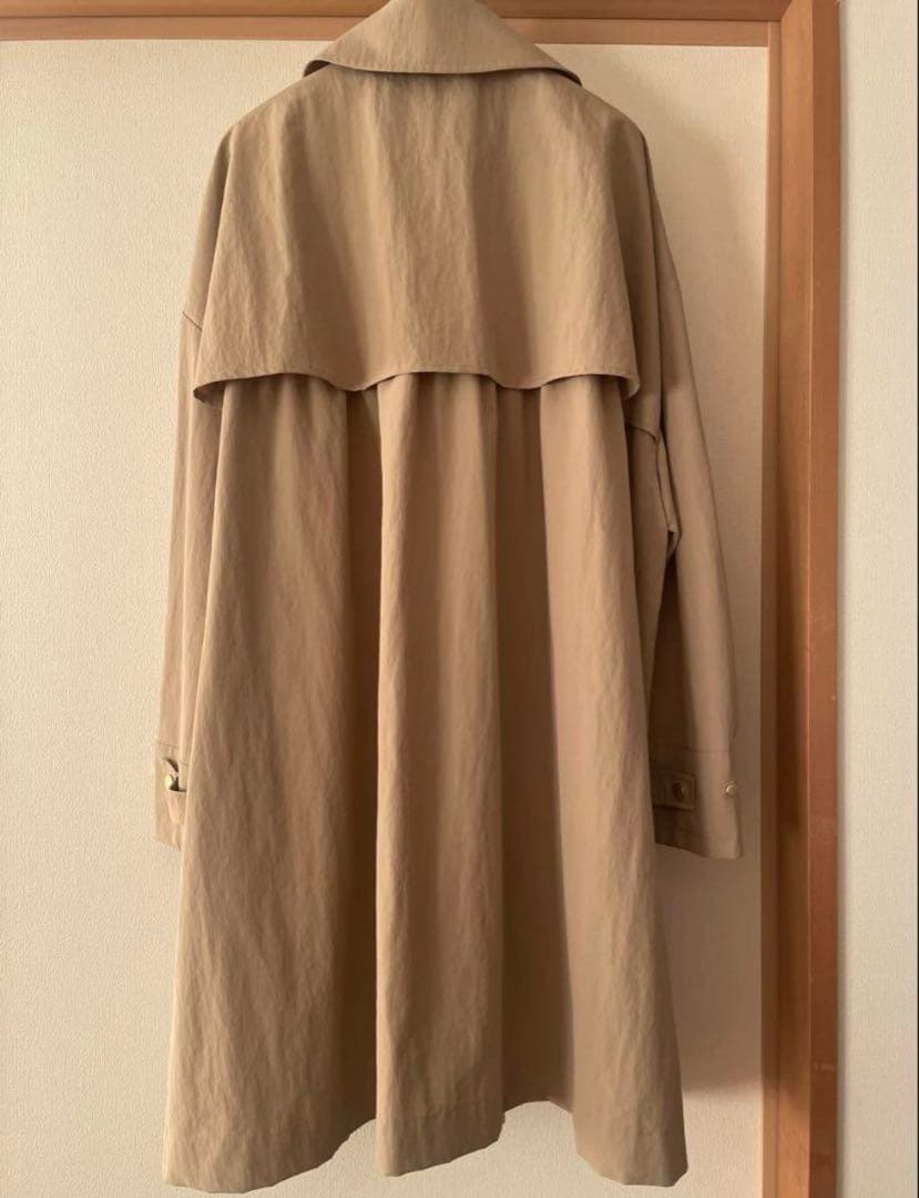 はるか haruka コラボAラインナイロンコート ベージュ 36