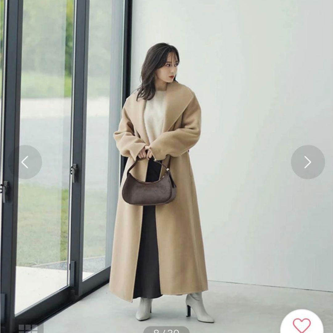 ビッグカラーリバーコートMサイズ キャメル ベージュ