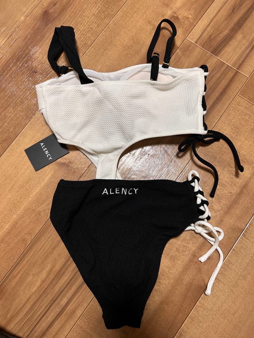 ALENCY ワンショルダービキニバイカラー