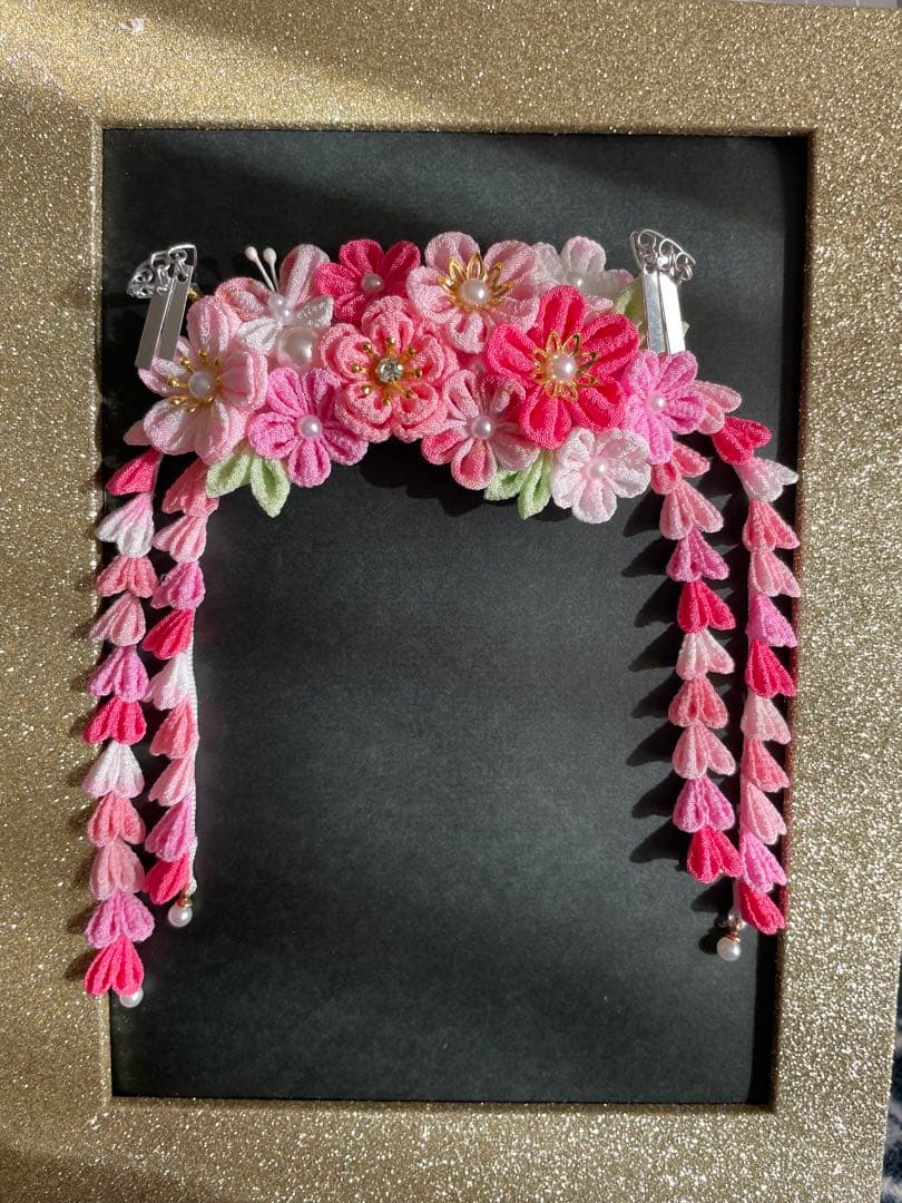 たな　犬用髪飾りバレッタ　つまみ細工