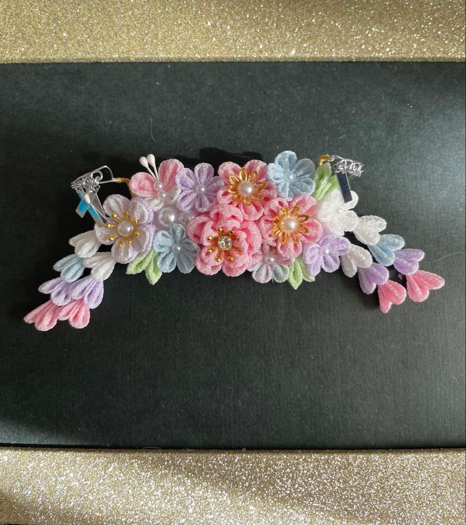 たな　犬用髪飾りバレッタ　つまみ細工